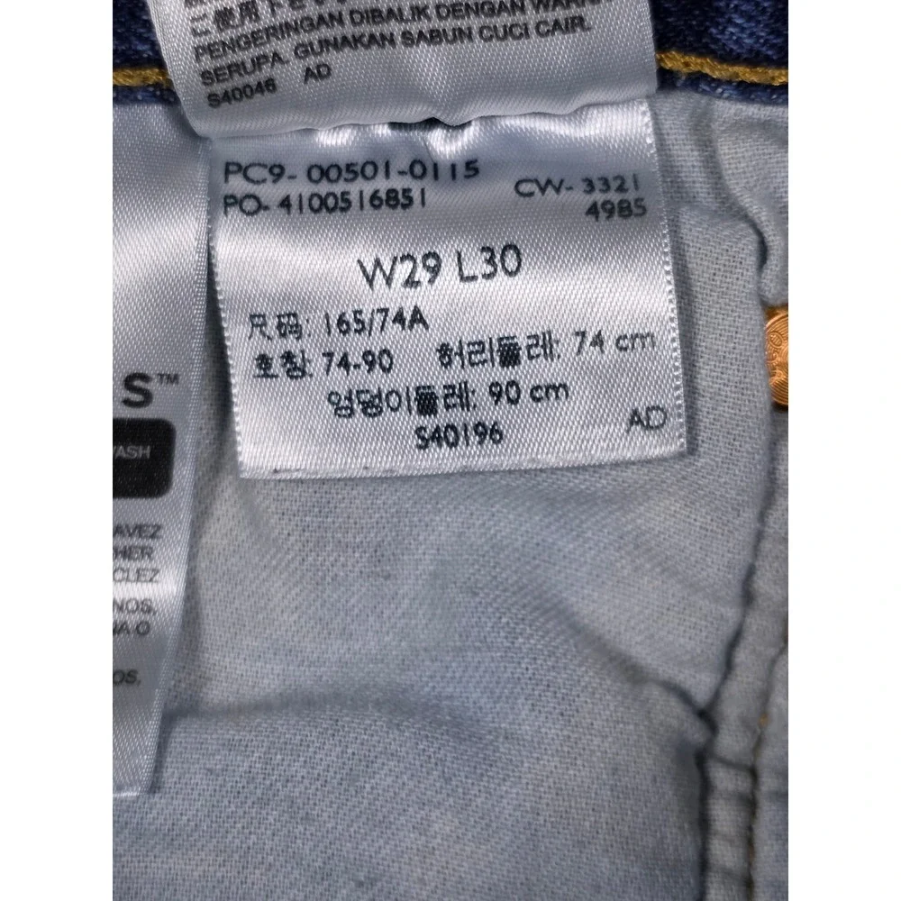 Levis 501 Original Fit Jeans Mens 29x30 Blue Straight Leg Button Fly 00501-0115